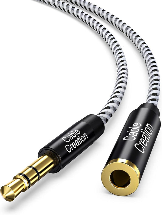 3.5Mm Headphone Extension Cable,  3.5Mm Male to Female Stereo Audio Cable for Phones, Headphones, Speakers, Tablets, Pcs, MP3 Players and More, (10Ft/3M)