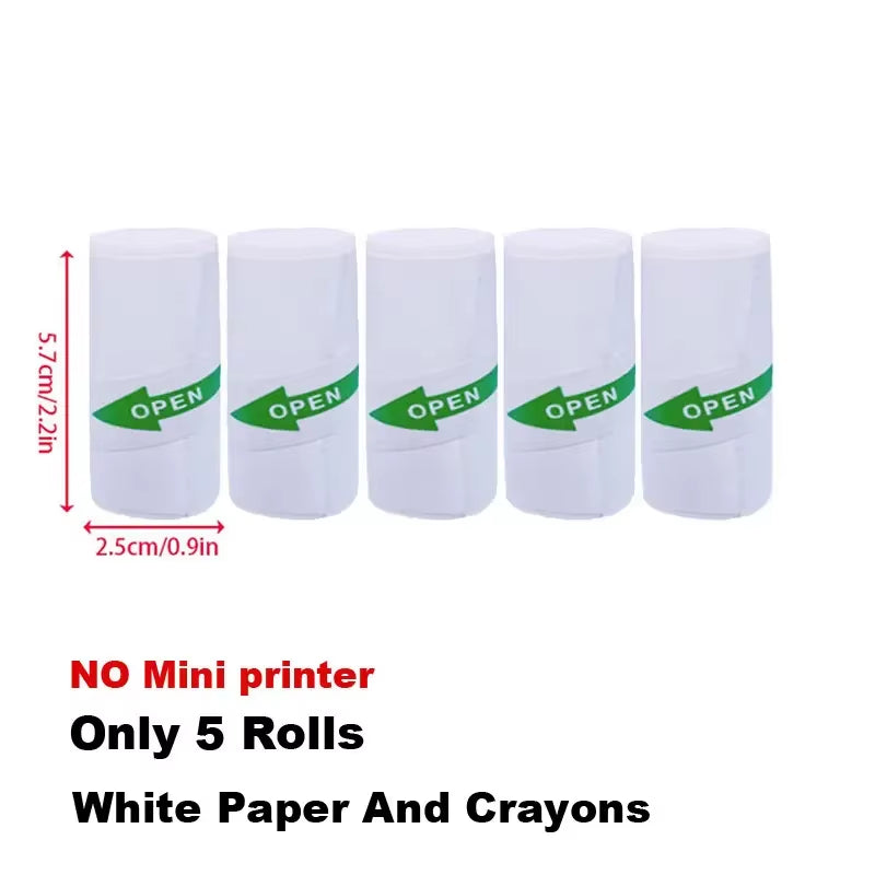 Mini Portable Printer Thermal Printing Sticker Wireless Inkless Mini Pocket Printer Self-Adhesive Label Printer Photo Printer